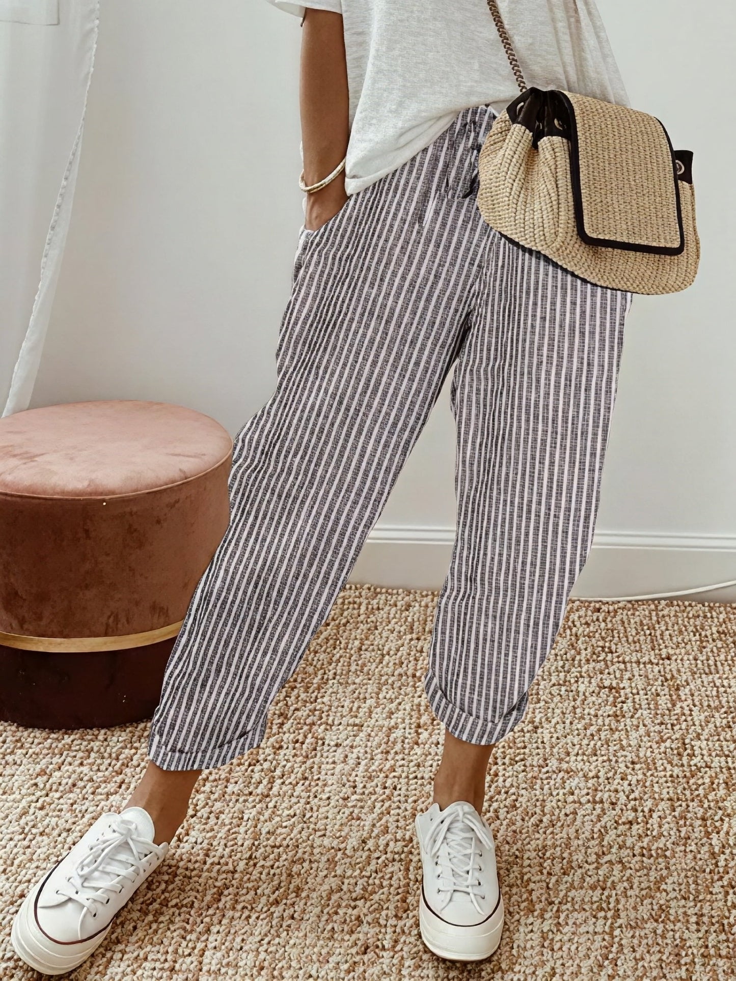 Women's pants with stripes