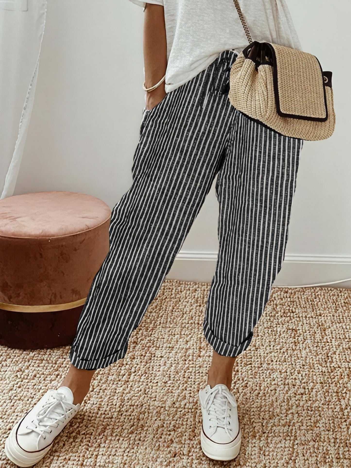 Women's pants with stripes