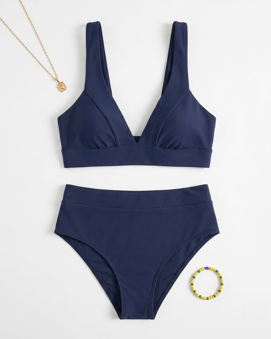 Women's bikini set with high waist