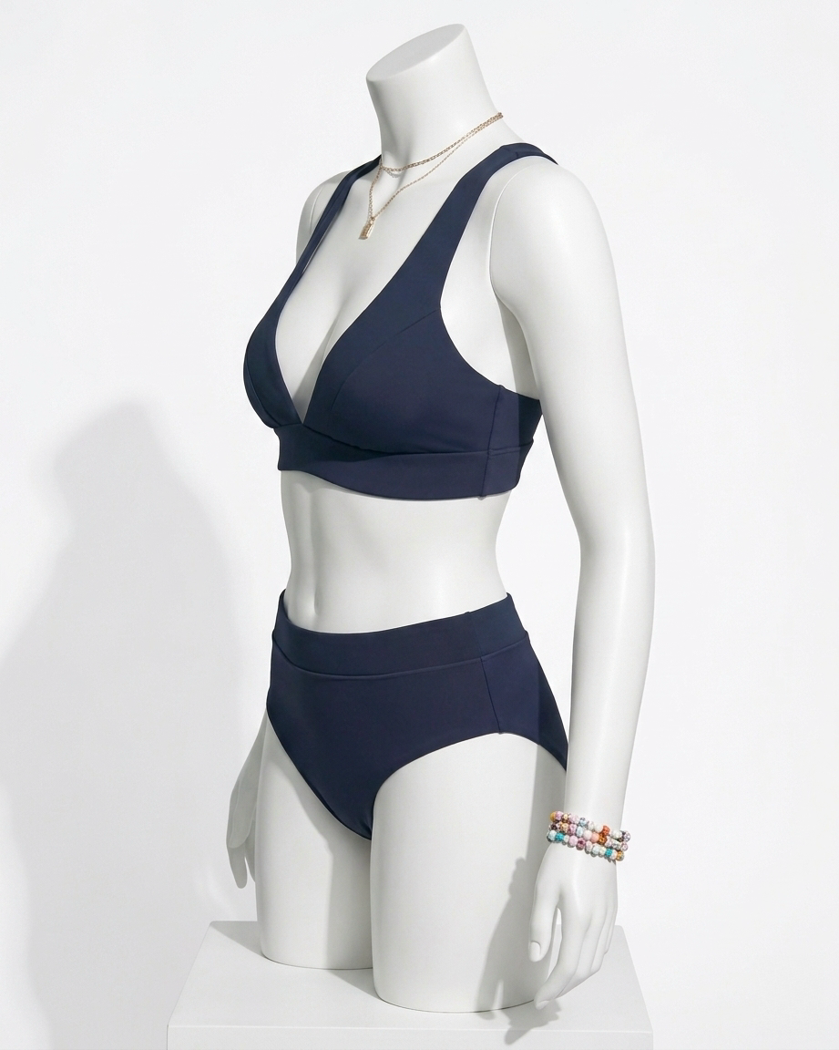 Women's bikini set with high waist