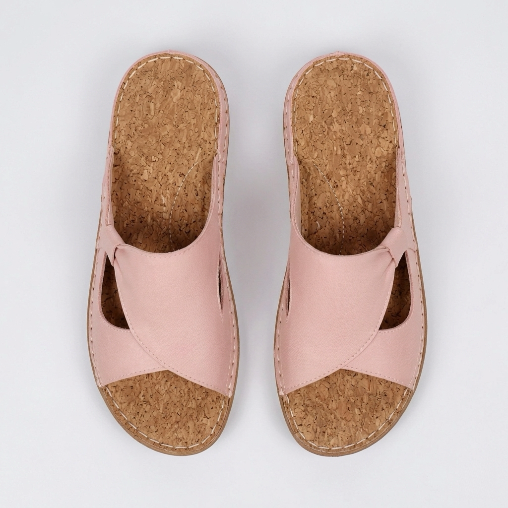 Summer sandals with decorative stitching