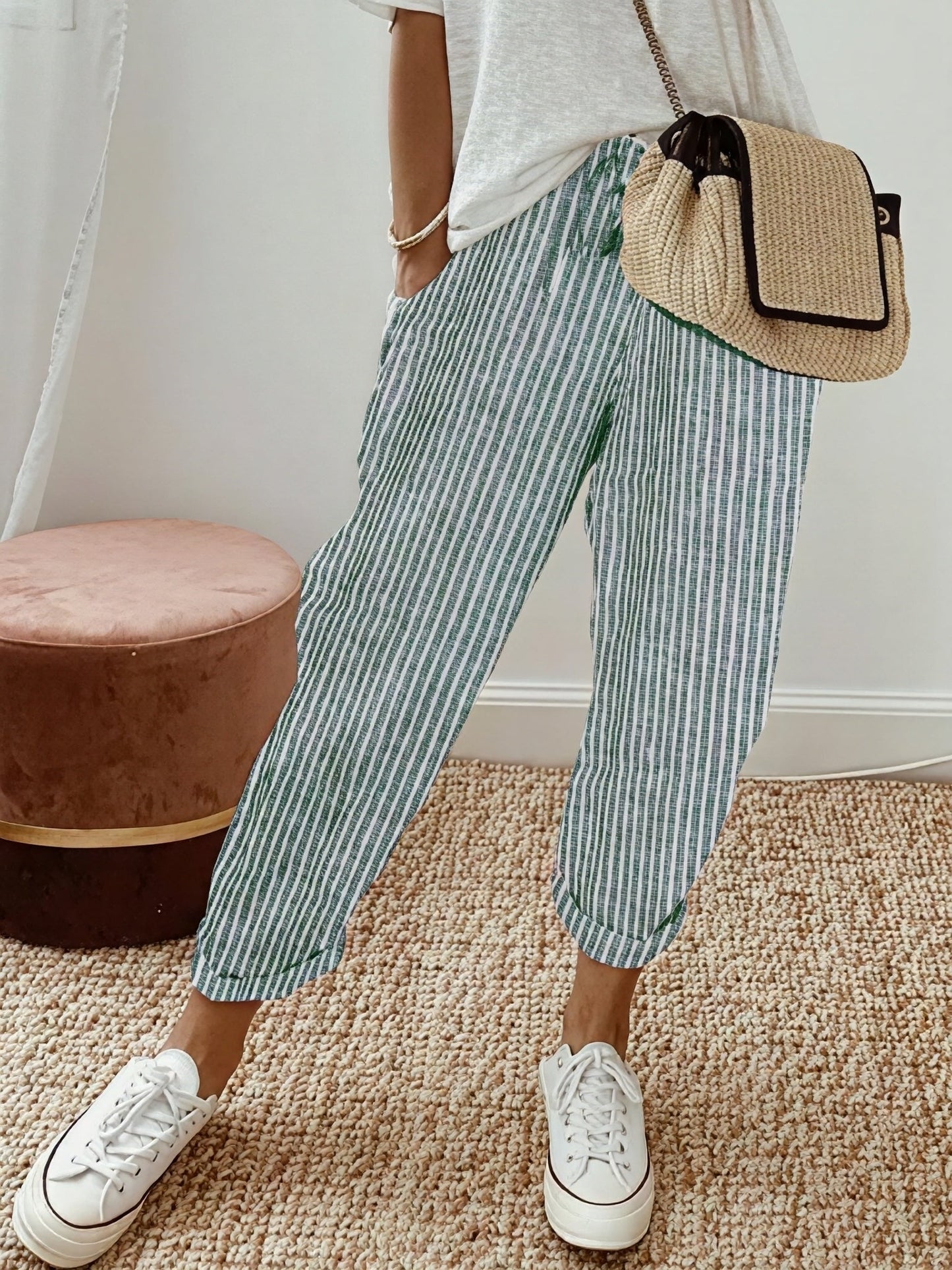 Women's pants with stripes