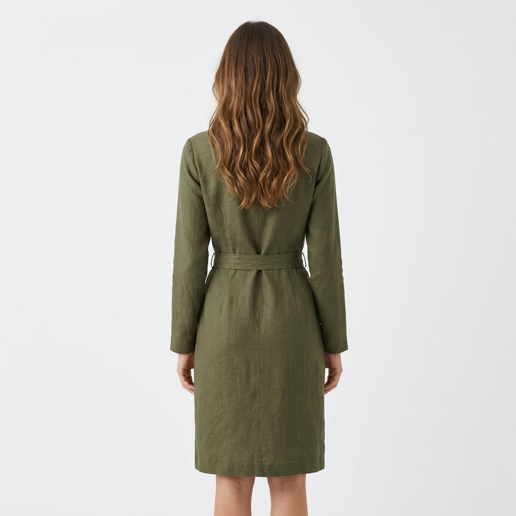 Green Linen Dress