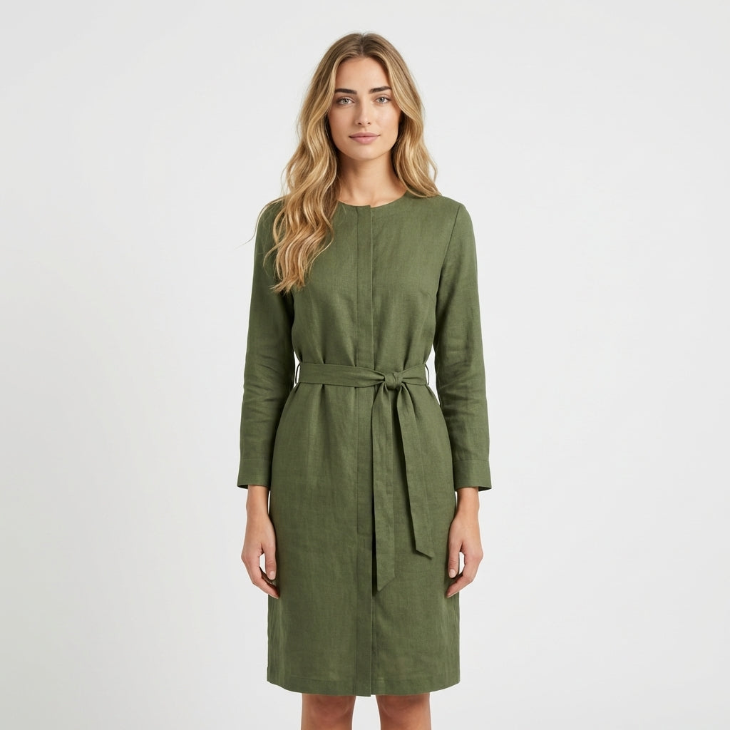 Green Linen Dress