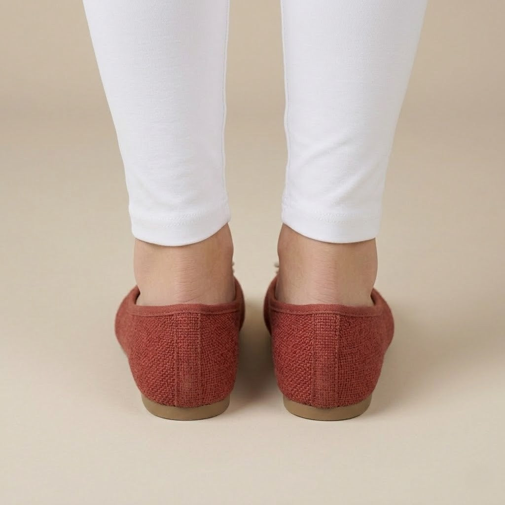 Red Fabric Flats