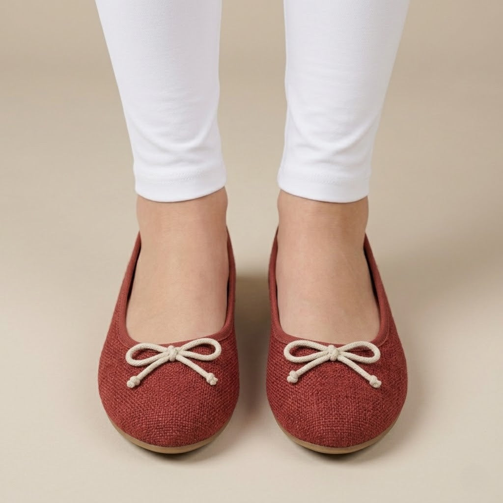 Red Fabric Flats