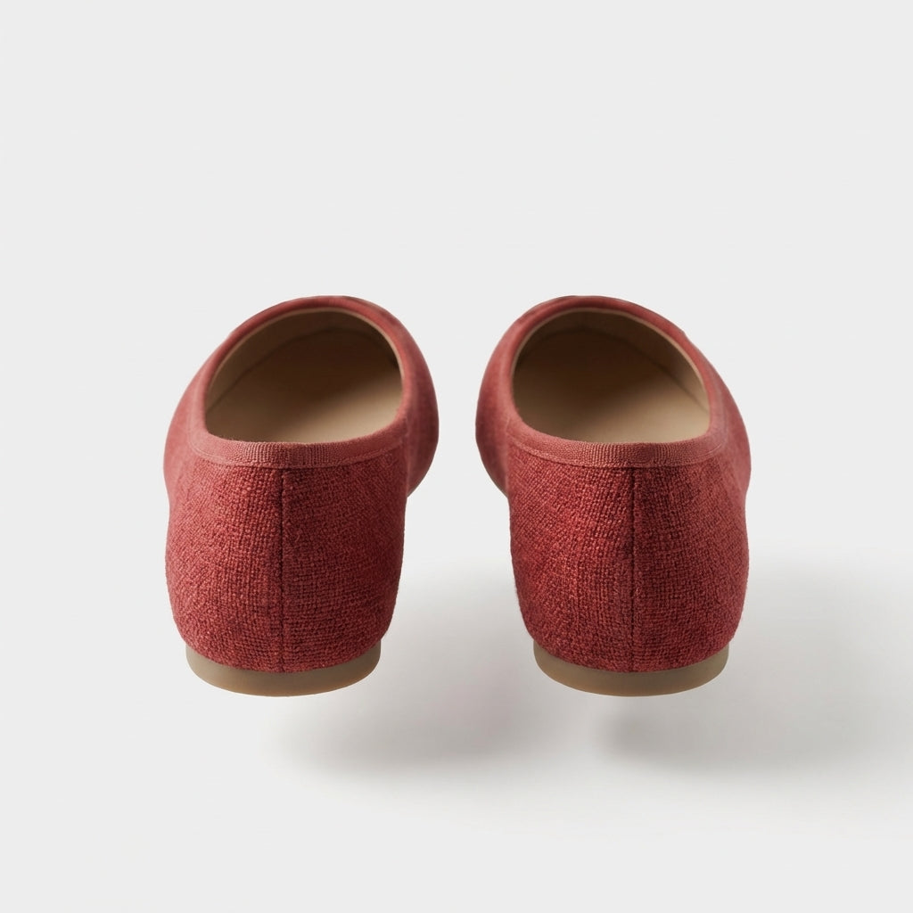 Red Fabric Flats