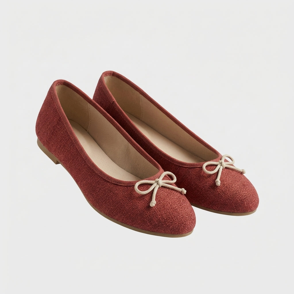 Red Fabric Flats